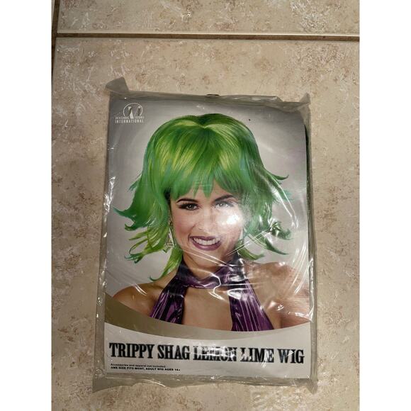 GREEN TRIPPY SHAG PARTY WIG HALLOWEEN COSTUME DRESS NEW - Picture 1 of 1